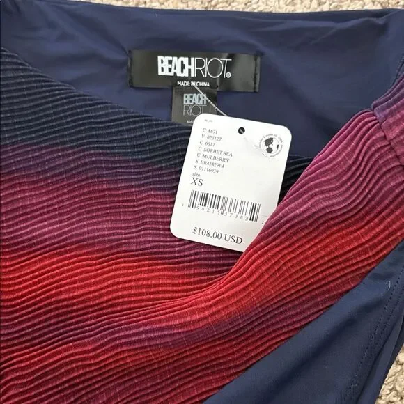 NWT  Beach Riot Bikini Bottom Frida High Waist in Sorbet Sea $108 - Picture 5 of 5